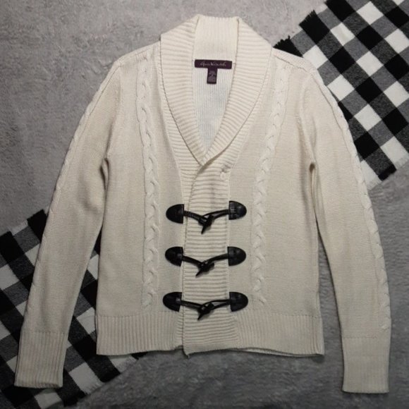 ❄️ S | Gloria Vanderbilt | V-Neck Knitted Frog-Fastener Sweater - Picture 1 of 6